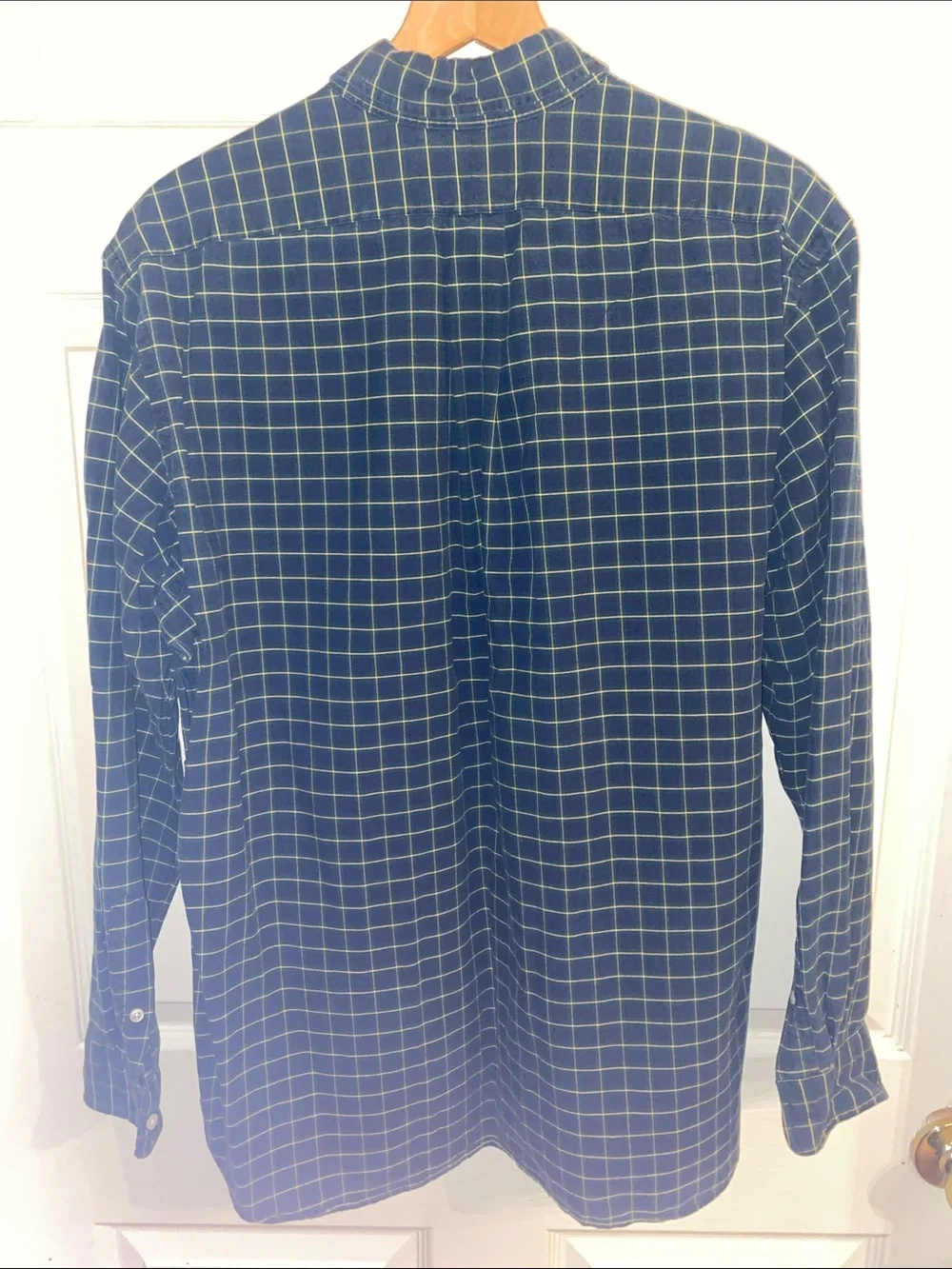 Polo by Ralph Lauren Navy Shirt with Yellow Windowpane Check